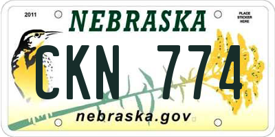 NE license plate CKN774