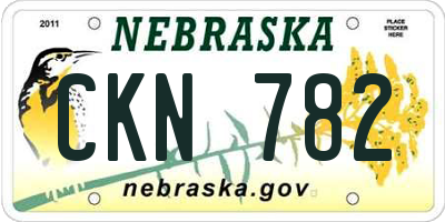 NE license plate CKN782