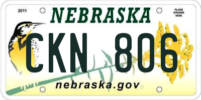 NE license plate CKN806