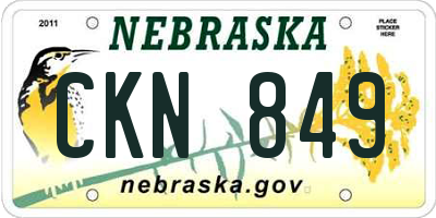 NE license plate CKN849