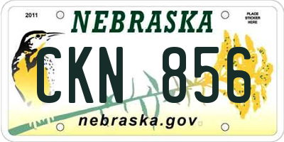 NE license plate CKN856