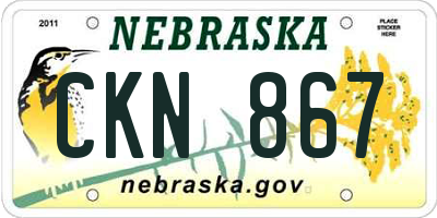 NE license plate CKN867