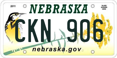 NE license plate CKN906