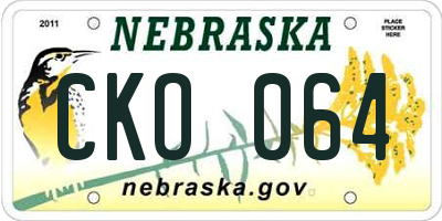 NE license plate CKO064