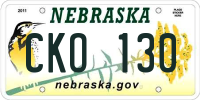 NE license plate CKO130