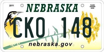 NE license plate CKO148