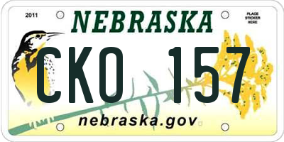 NE license plate CKO157
