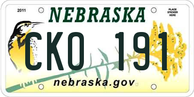 NE license plate CKO191