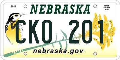 NE license plate CKO201