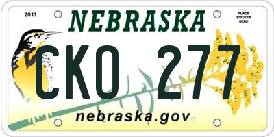 NE license plate CKO277
