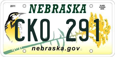 NE license plate CKO291