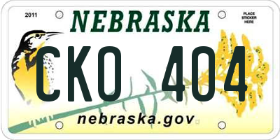 NE license plate CKO404