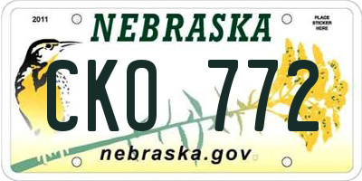 NE license plate CKO772