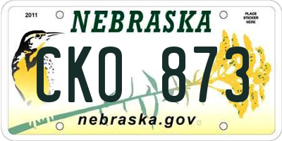 NE license plate CKO873