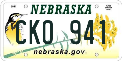 NE license plate CKO941