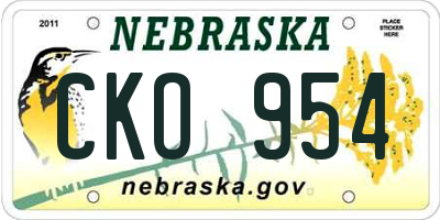 NE license plate CKO954