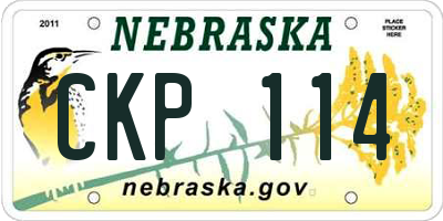 NE license plate CKP114