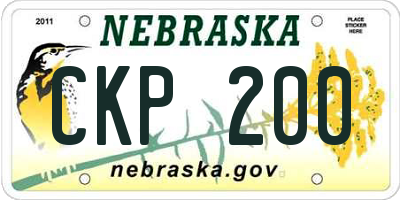 NE license plate CKP200