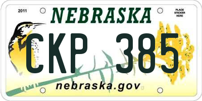 NE license plate CKP385