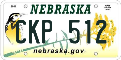 NE license plate CKP512