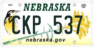 NE license plate CKP537