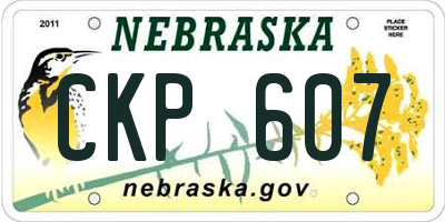 NE license plate CKP607