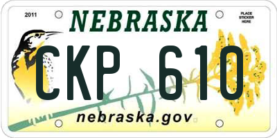 NE license plate CKP610