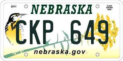 NE license plate CKP649