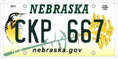 NE license plate CKP667