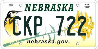 NE license plate CKP722