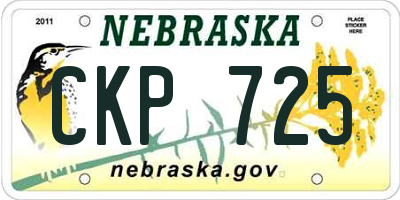 NE license plate CKP725