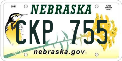 NE license plate CKP755