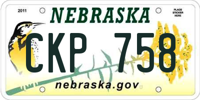 NE license plate CKP758