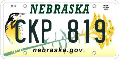 NE license plate CKP819