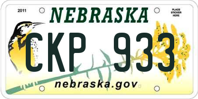 NE license plate CKP933