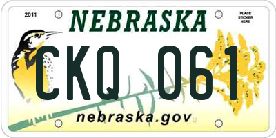 NE license plate CKQ061