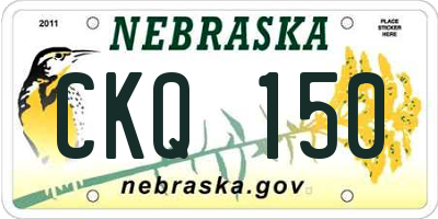 NE license plate CKQ150