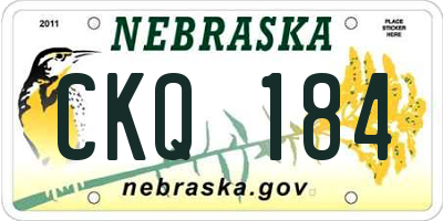 NE license plate CKQ184