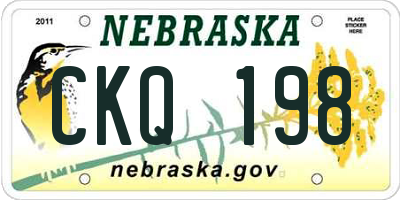 NE license plate CKQ198