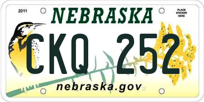 NE license plate CKQ252