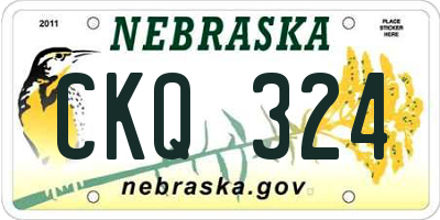 NE license plate CKQ324