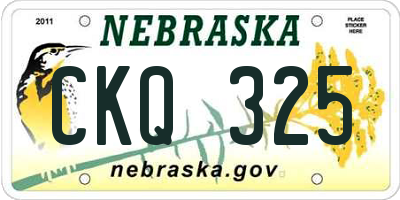NE license plate CKQ325