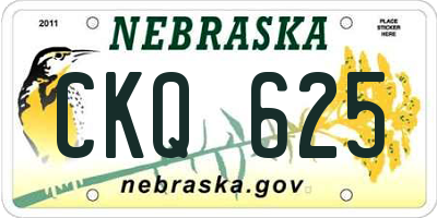 NE license plate CKQ625