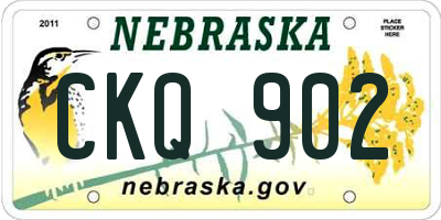 NE license plate CKQ902