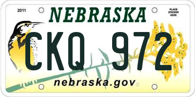 NE license plate CKQ972
