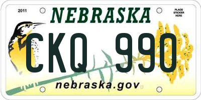 NE license plate CKQ990