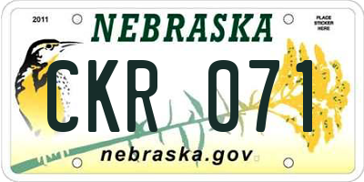 NE license plate CKR071