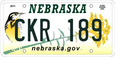 NE license plate CKR189