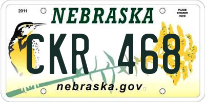 NE license plate CKR468