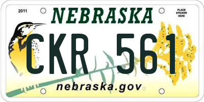 NE license plate CKR561